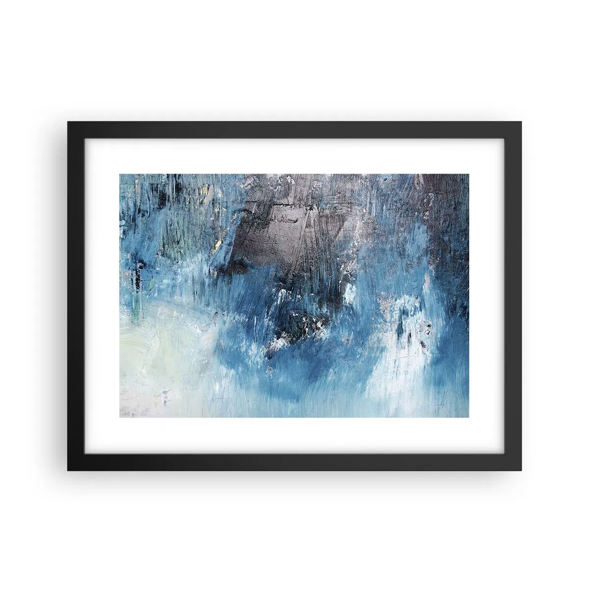 Poster în ramă neagră - Rapsodie albastră - 40x30 cm
