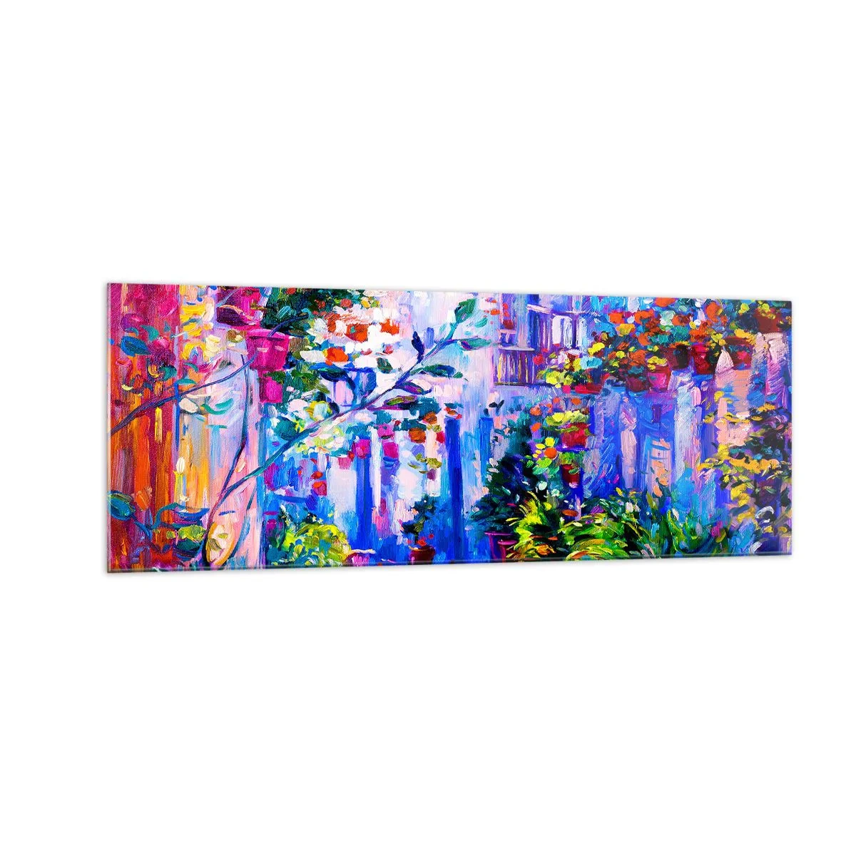 Tablou pe sticlă - Impresie - străduță italiană - 140x50 cm