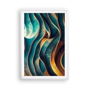 Poster în ramă albă - Meandre de albastru - 61x91 cm