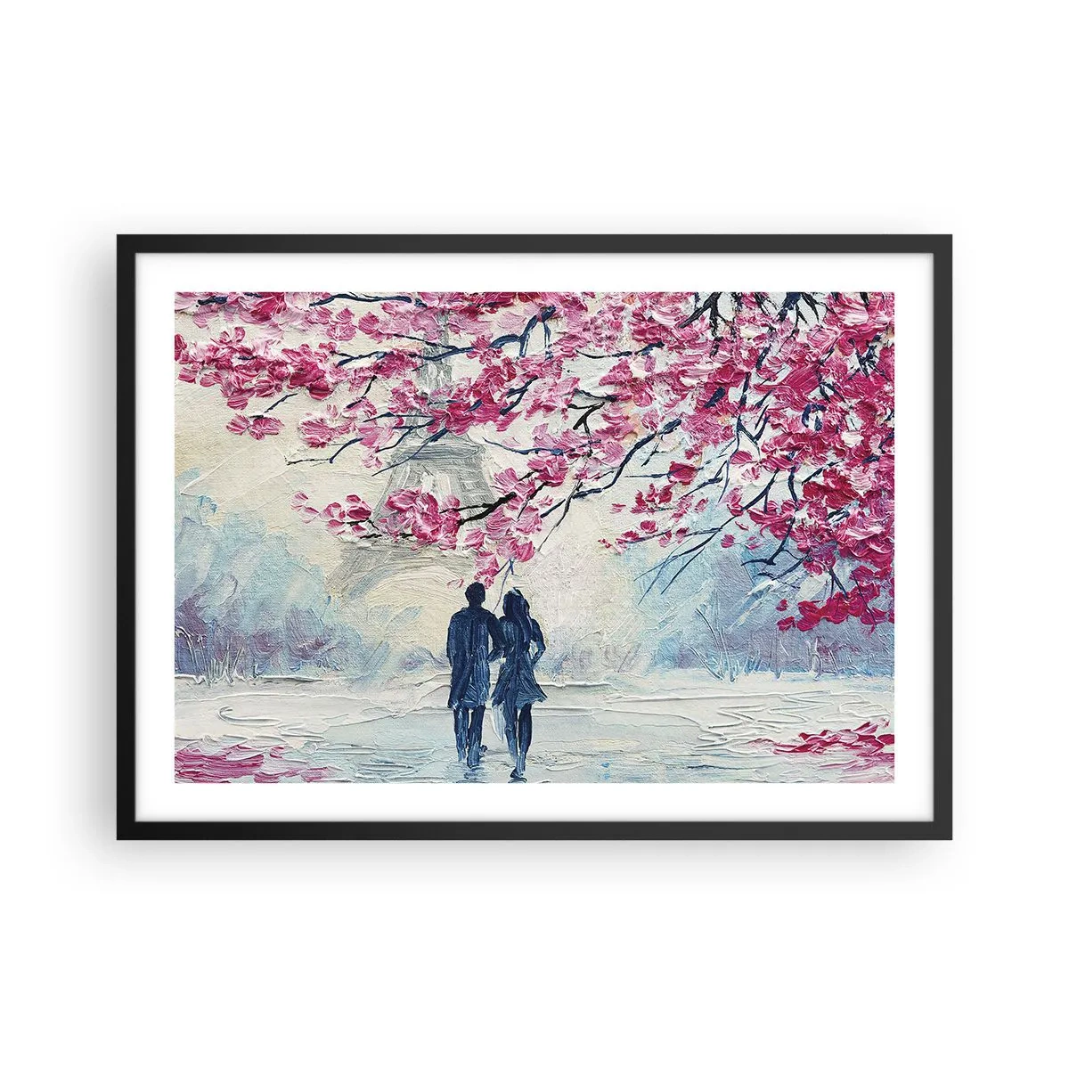 Poster în ramă neagră - Plimbare romantică - 70x50 cm
