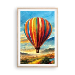 Poster în ramă de stejar deschis - În liniște puteți vedea mai multe - 61x91 cm