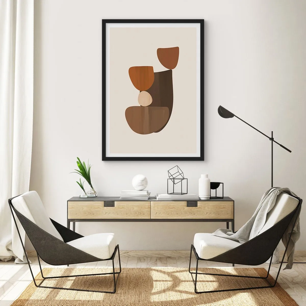 Poster în ramă neagră - Compoziție în bronz - 61x91 cm