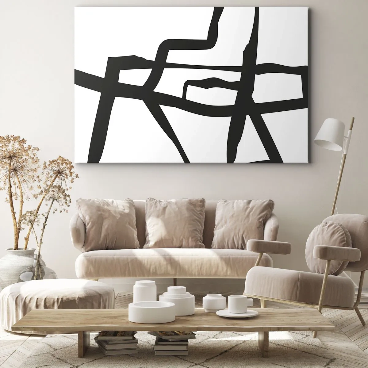 Tablou pe pânză - Construcție în alb și negru - 120x80 cm