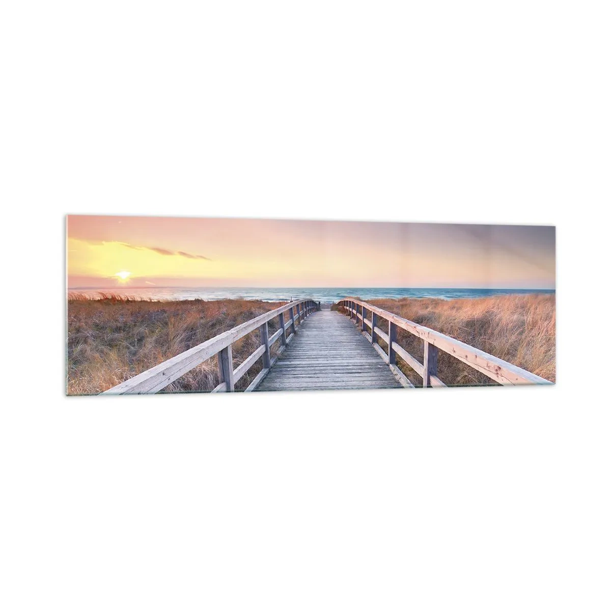 Tablou pe sticlă - Aurora baltică de seară - 160x50 cm