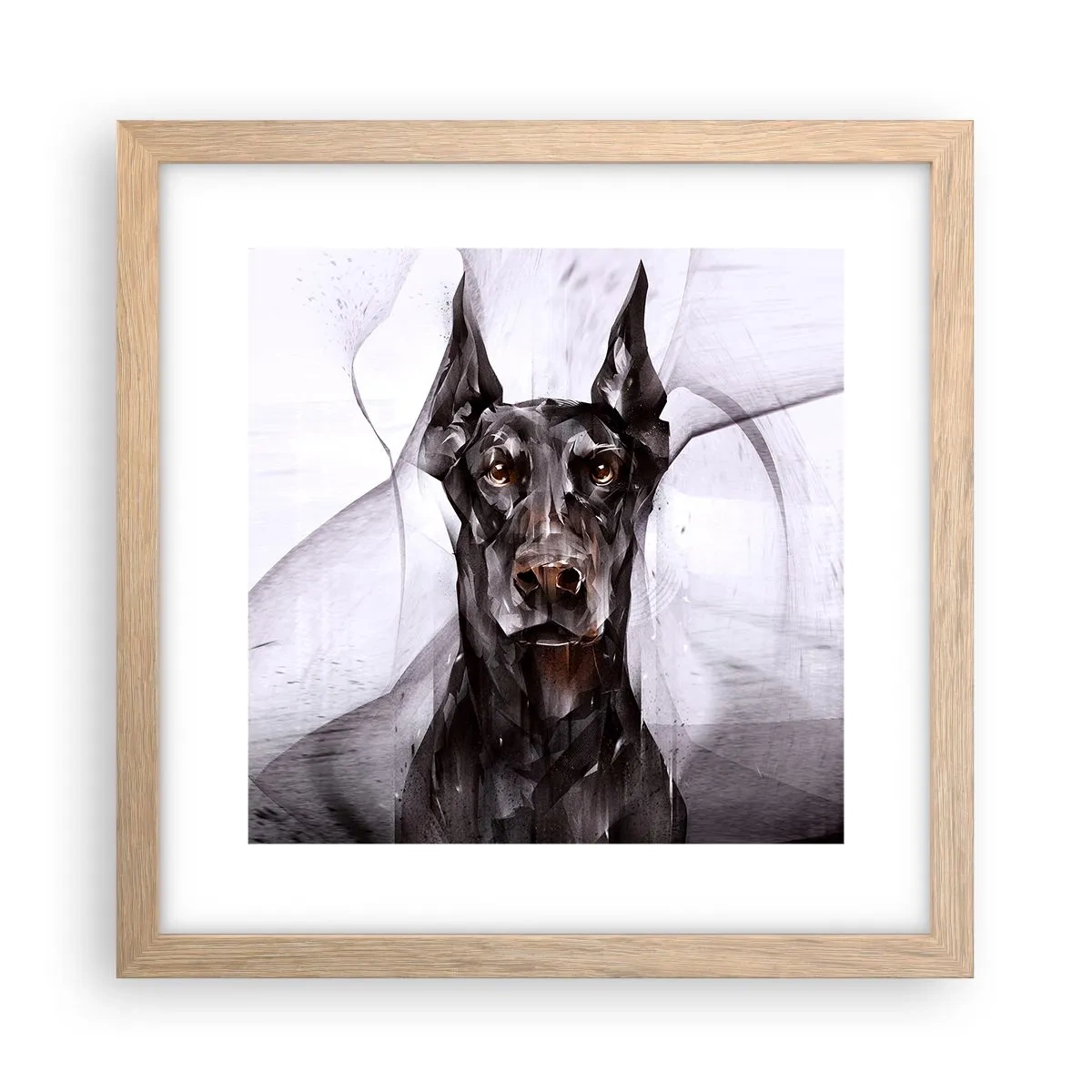 Poster în ramă de stejar deschis - Născut cu noblețe - 30x30 cm