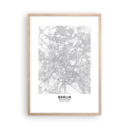Poster în ramă de stejar deschis - Floare de Berlin - 50x70 cm