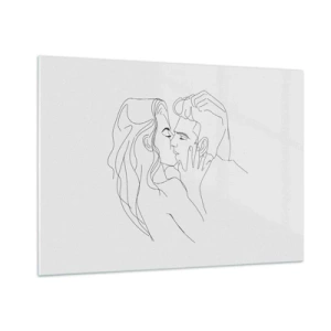 Tablou pe sticlă - Cu aceeași linie - 100x70 cm