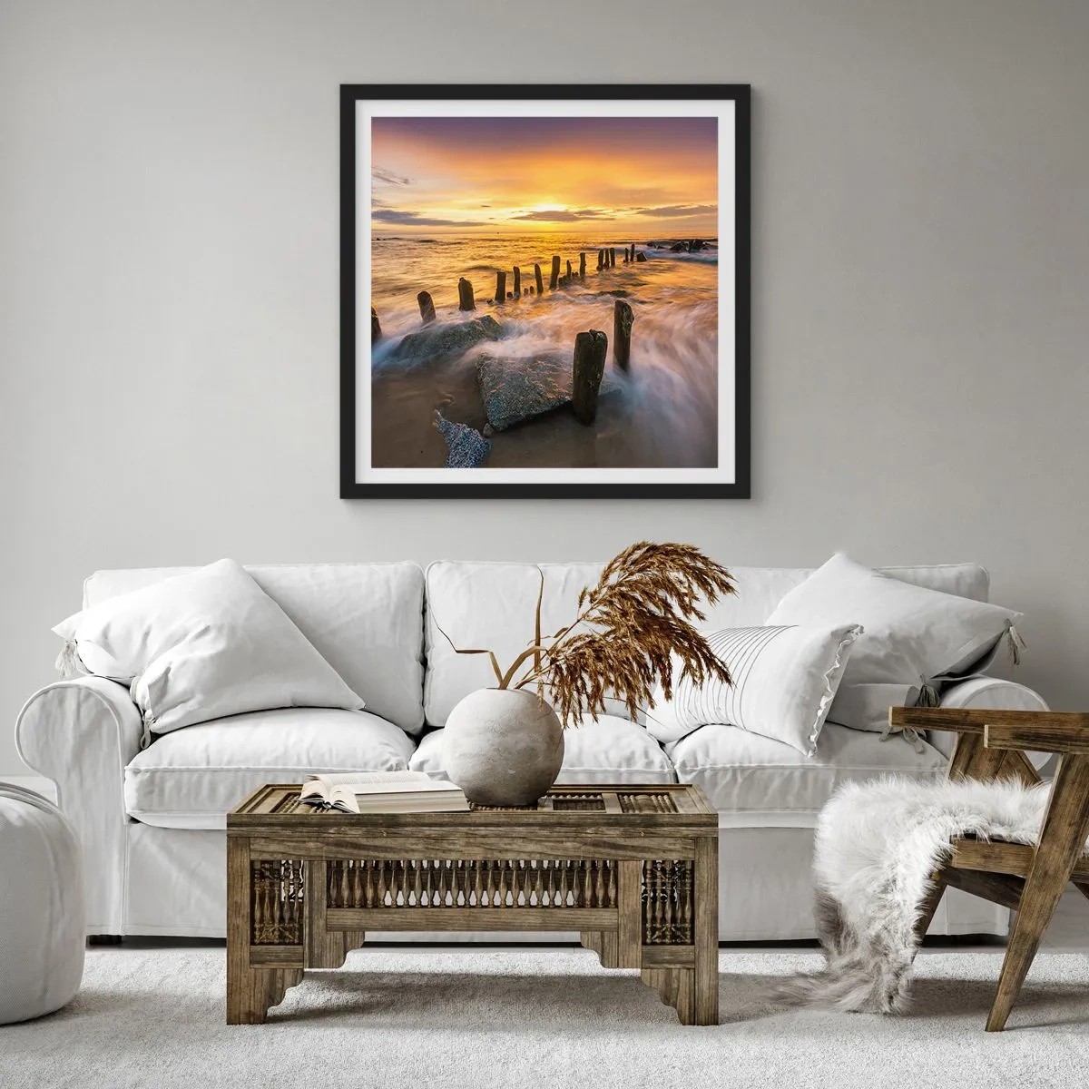 Poster în ramă neagră - Frumusețe brută a mării - 30x30 cm