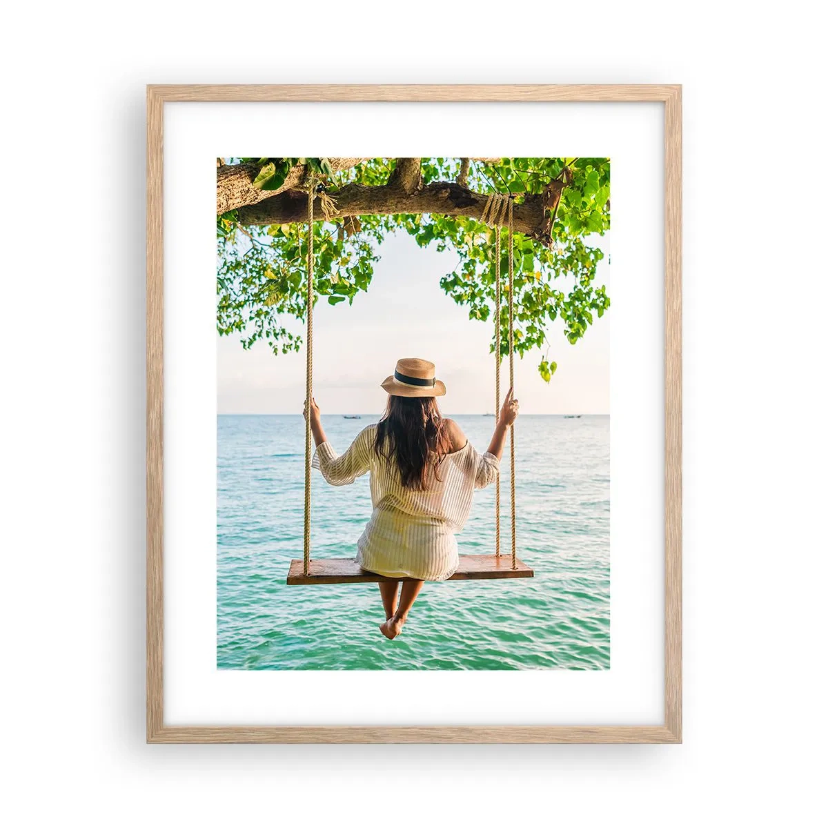 Poster în ramă de stejar deschis - Viața este frumoasă - 40x50 cm