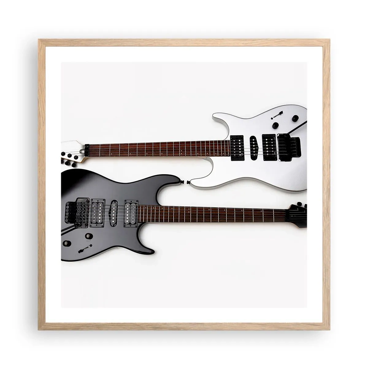 Poster în ramă de stejar deschis - Armonie de forme - 60x60 cm