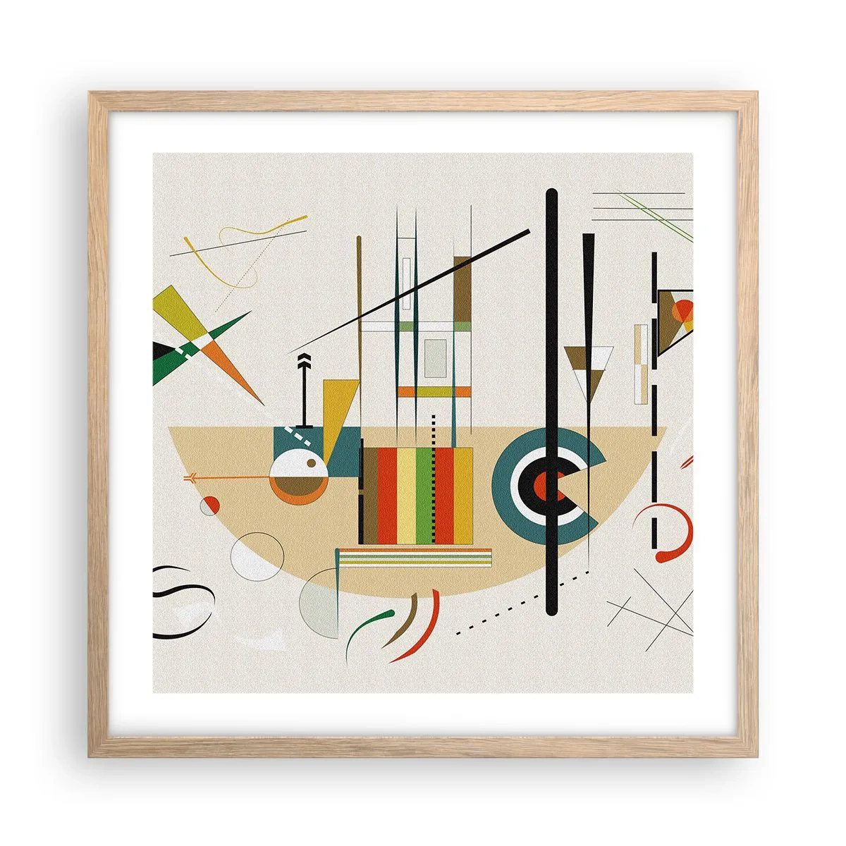 Poster în ramă de stejar deschis - Și lumea râde - 50x50 cm