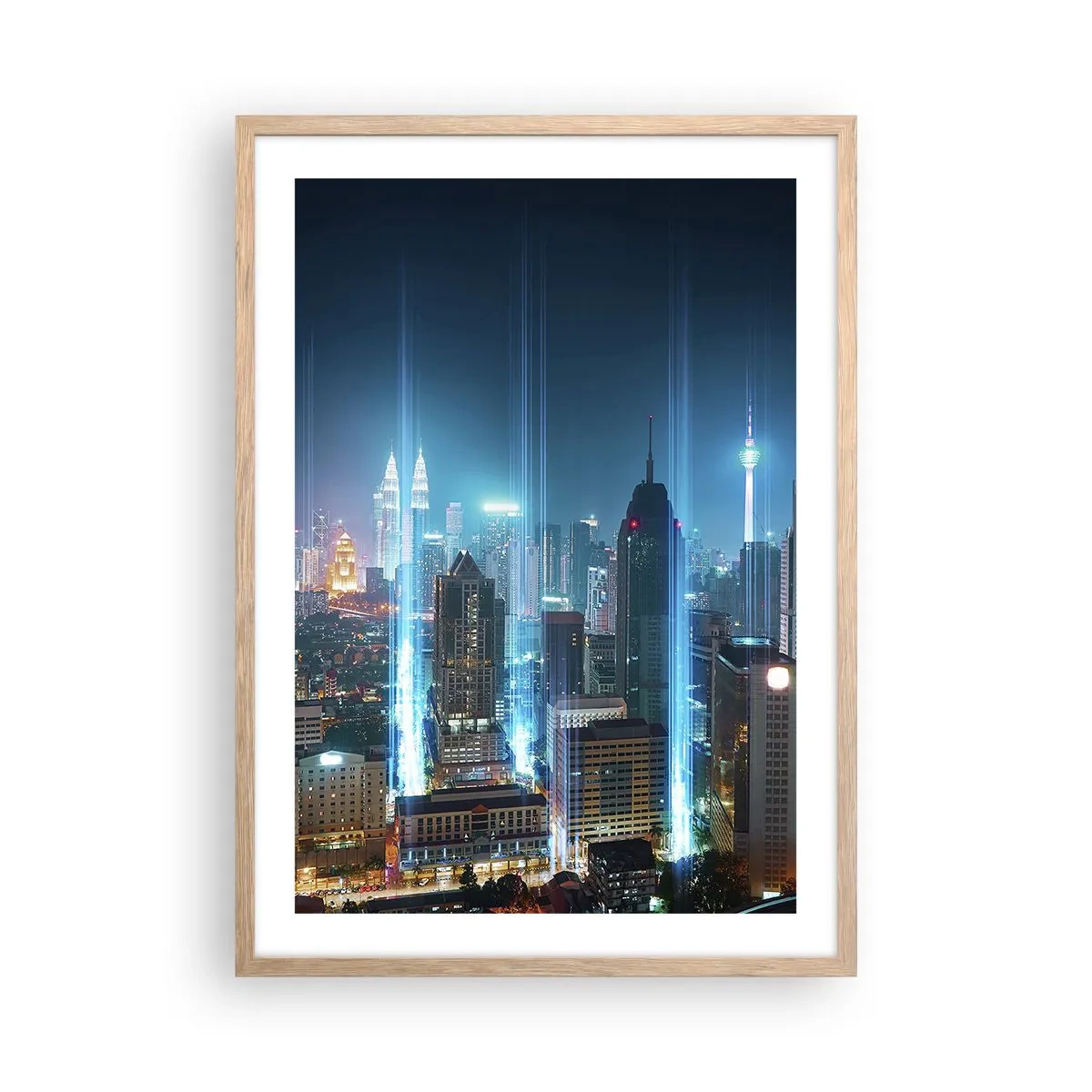 Poster în ramă de stejar deschis - Prin Berlin spre cer - 50x70 cm