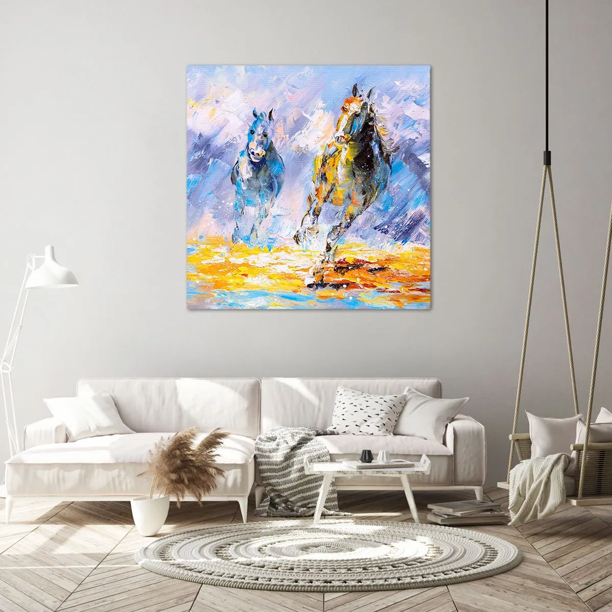Tablou pe pânză - Galopând prin strălucire - 60x60 cm