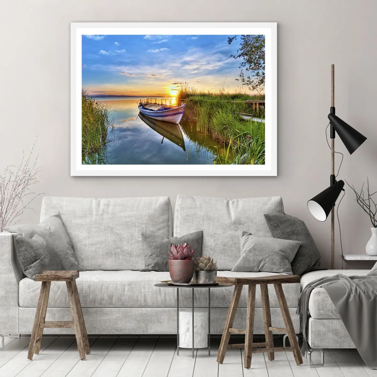 Poster în ramă albă - Golfulețul viselor împlinite - 70x50 cm