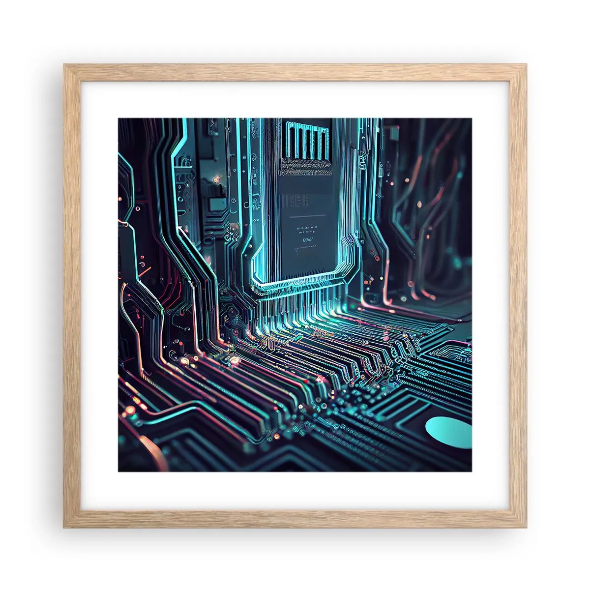 Poster în ramă de stejar deschis - Iată la ce mă gândesc... - 40x40 cm