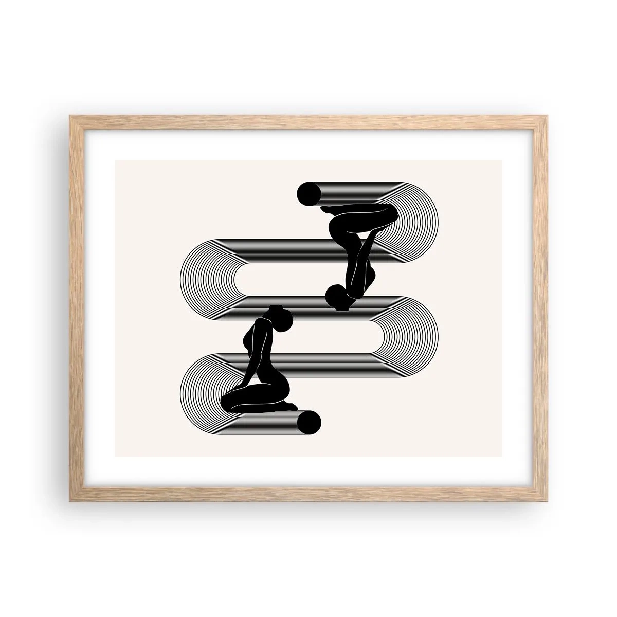 Poster în ramă de stejar deschis - Simetrie senzuală - 50x40 cm