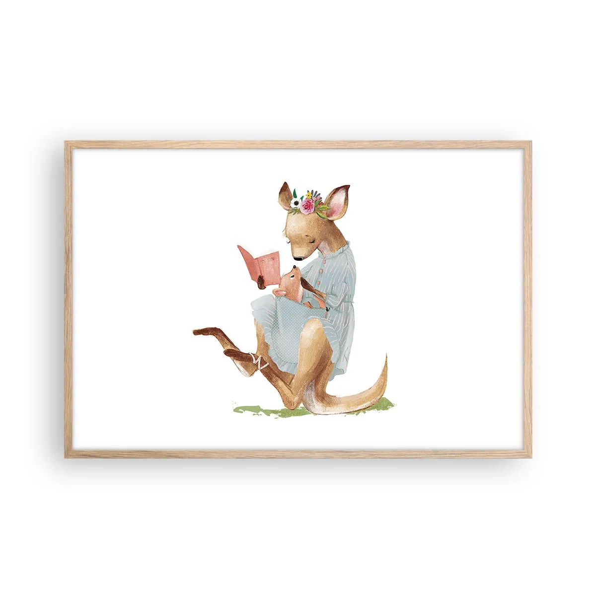 Poster în ramă de stejar deschis - Citește-mi, mamă - 91x61 cm