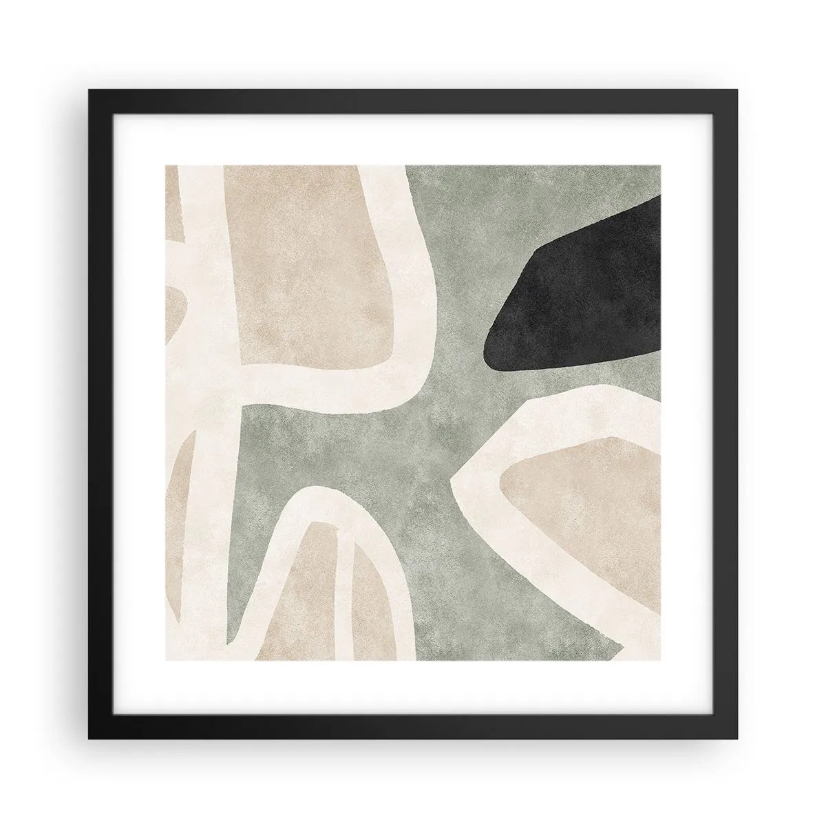 Poster în ramă neagră - Compoziție cu motiv negru - 40x40 cm