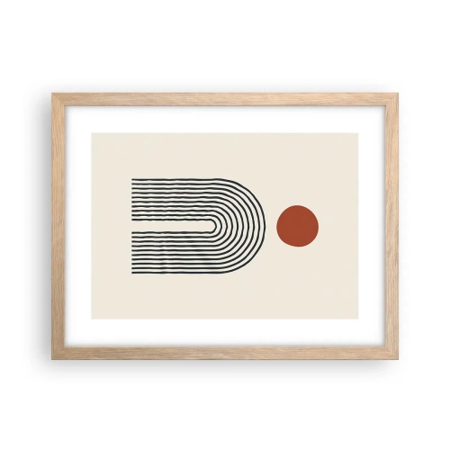 Poster în ramă de stejar deschis - Magnetismul formelor și al culorilor - 40x30 cm