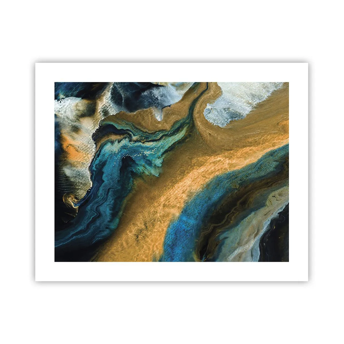 Poster - Albastru - galben - influență reciprocă - 50x40 cm