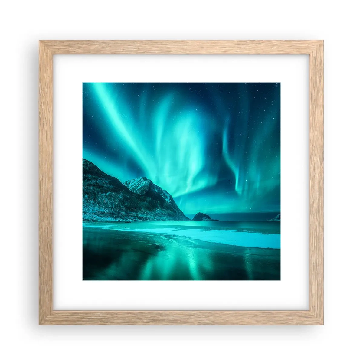 Poster în ramă de stejar deschis - Minunile din nord - 30x30 cm