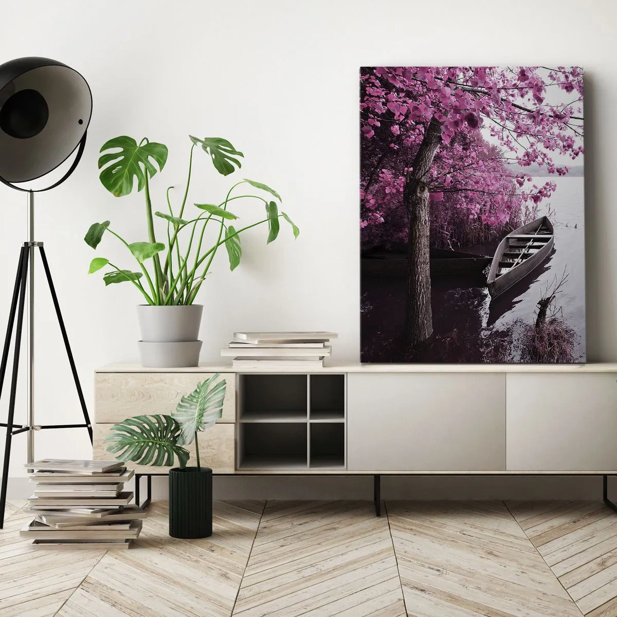 Tablou pe pânză - În tăcerea roz - 70x100 cm