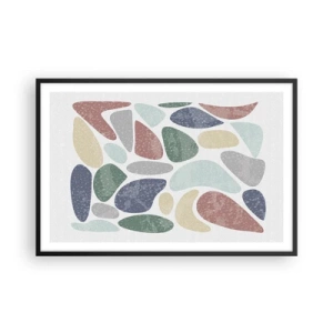 Poster în ramă neagră - Un mozaic de culori pudrate - 91x61 cm