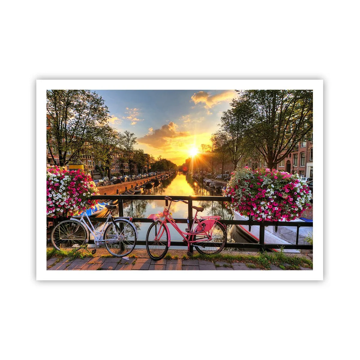 Poster - Dimineața de primăvară în Amsterdam - 100x70 cm