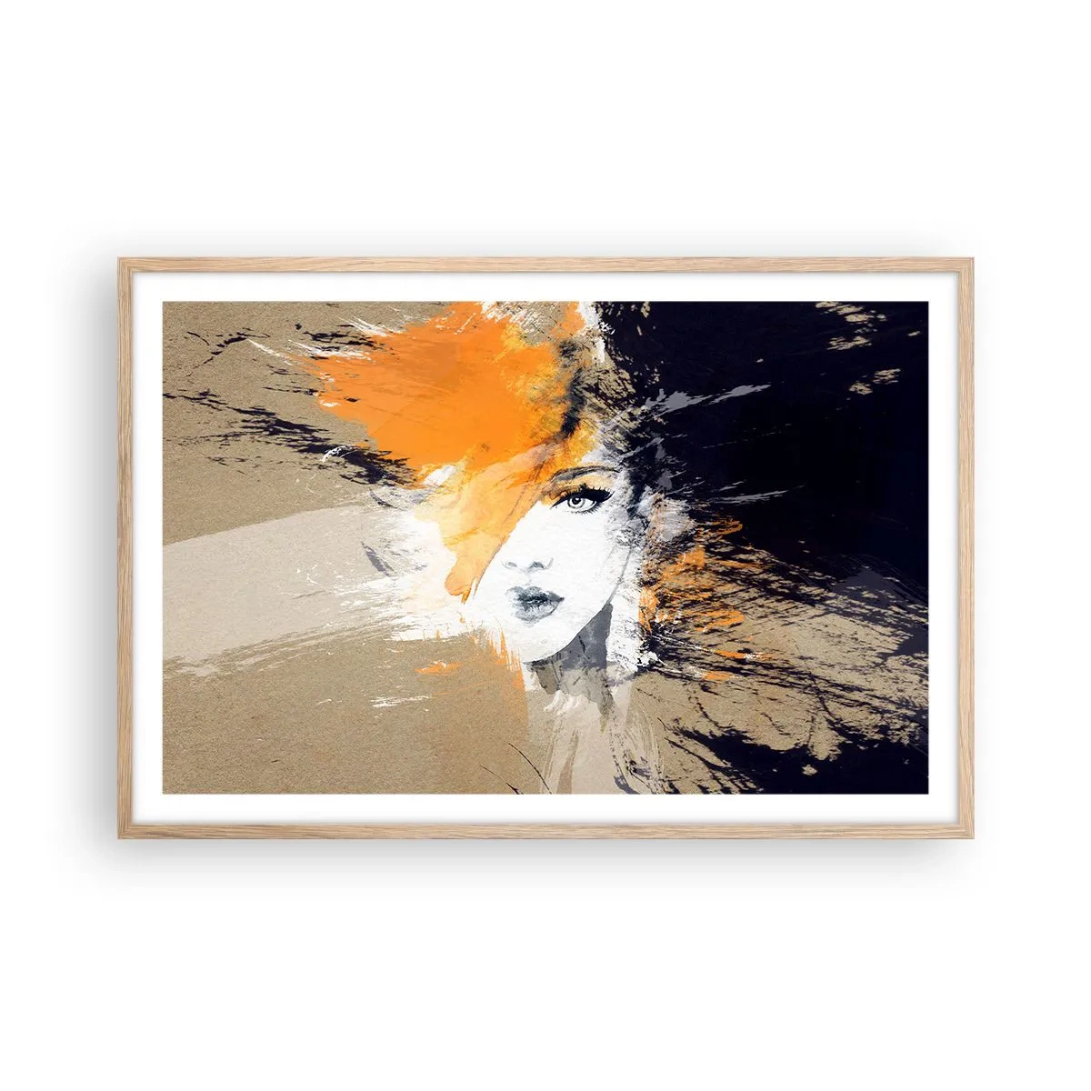 Poster în ramă de stejar deschis - Și se face lumină - 91x61 cm
