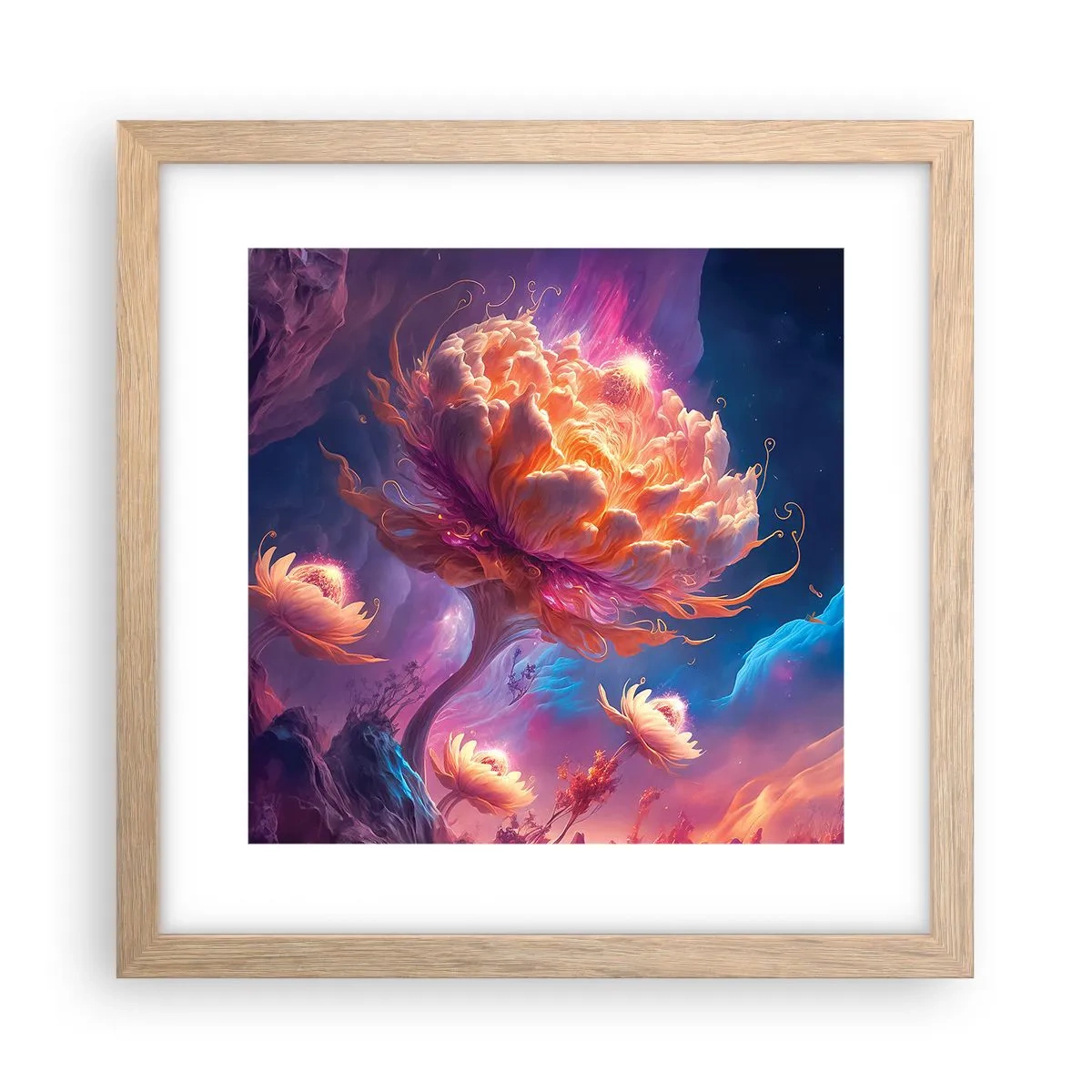 Poster în ramă de stejar deschis - O altă lume - 30x30 cm