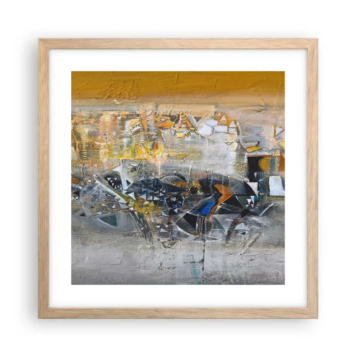 Poster în ramă de stejar deschis - Totul va fi bine - 40x40 cm