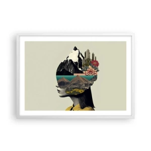 Poster în ramă albă - Femeia - întotdeauna un mister - 70x50 cm