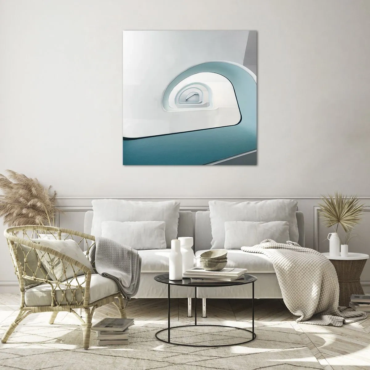 Tablou pe sticlă - Până la fundul albastrului - 60x60 cm