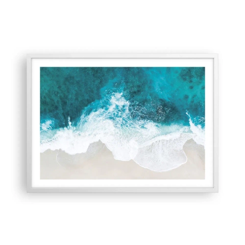 Poster în ramă albă - Mângâiere naturală - 70x50 cm