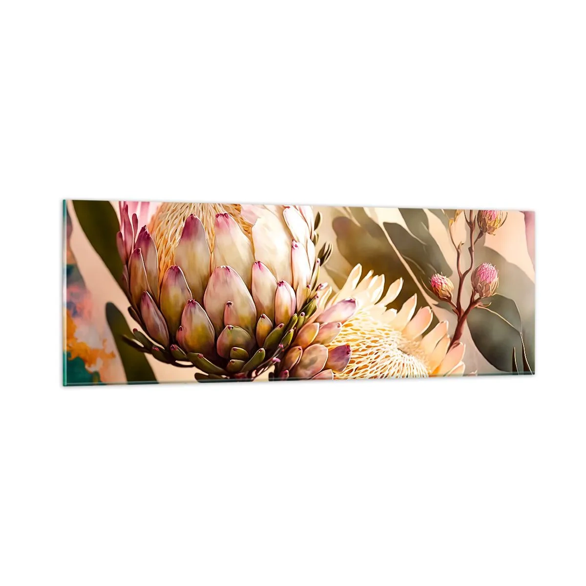 Tablou pe sticlă - Îmbrățișare cu tandrețe - 90x30 cm