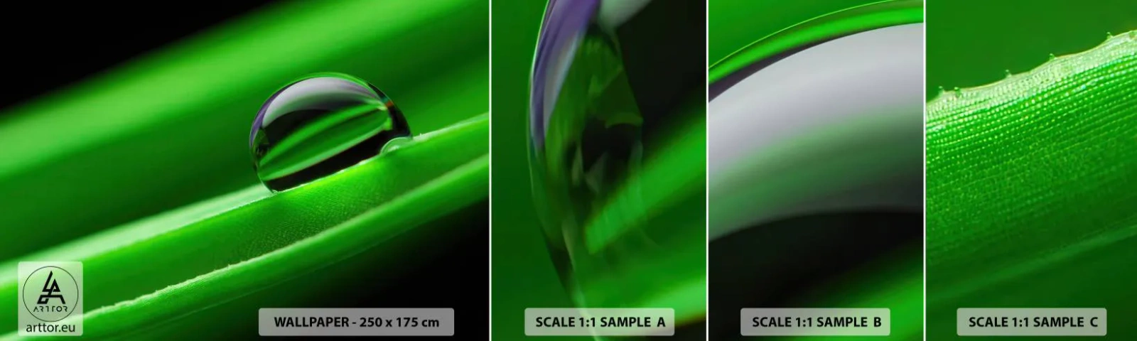 Mostră de Tapet Standard Eco - Viața de aproape - Abstracția, Grafică, O picătură de apă - 100x30 cm