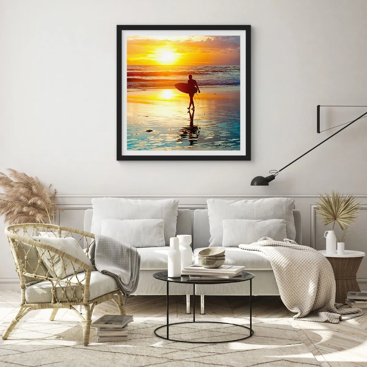 Poster în ramă neagră - Întoarcerea războinicului - 60x60 cm