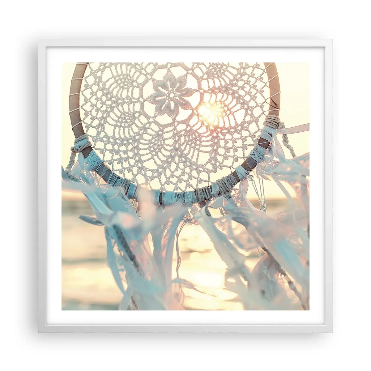 Poster în ramă albă - Totem de dantelă - 60x60 cm