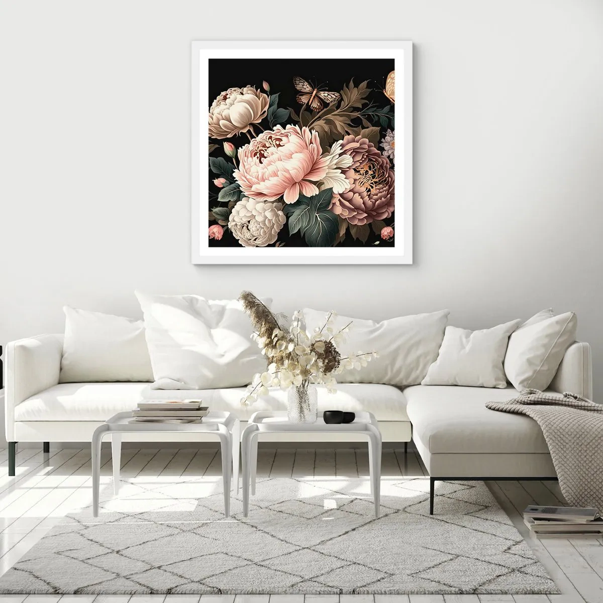 Poster în ramă albă - În stil baroc - 30x30 cm