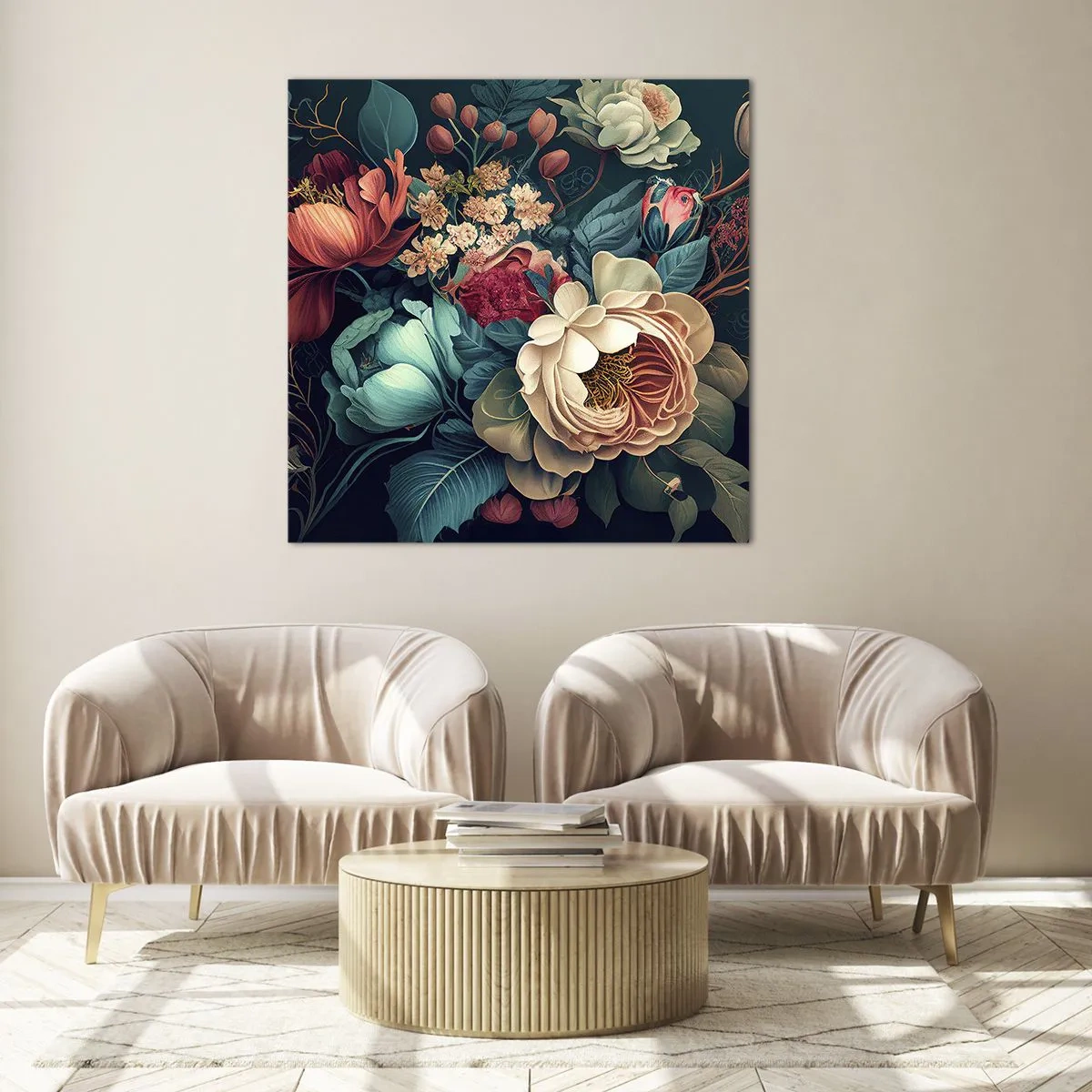 Tablou pe sticlă - Farmecul secolului al XIX-lea - 30x30 cm