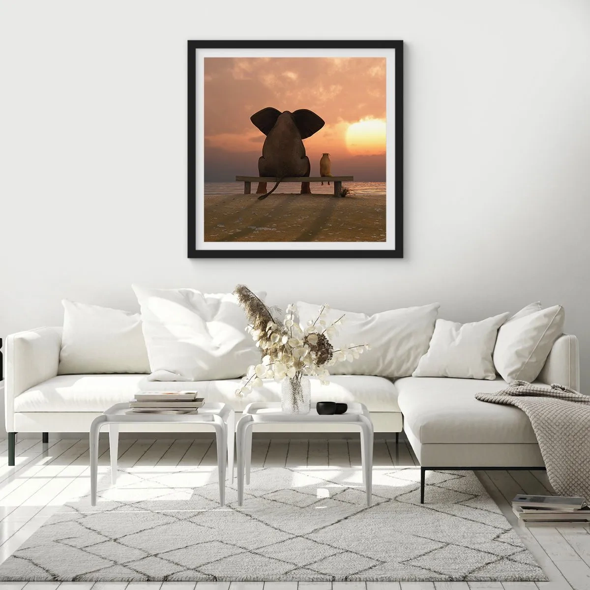 Poster în ramă neagră - Este bine să tăcem împreună - 50x50 cm