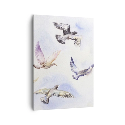 Tablou pe pânză - Libertatea în gri și albastru - 50x70 cm