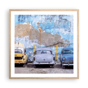 Poster în ramă de stejar deschis - Întâlnirea veteranilor - 60x60 cm