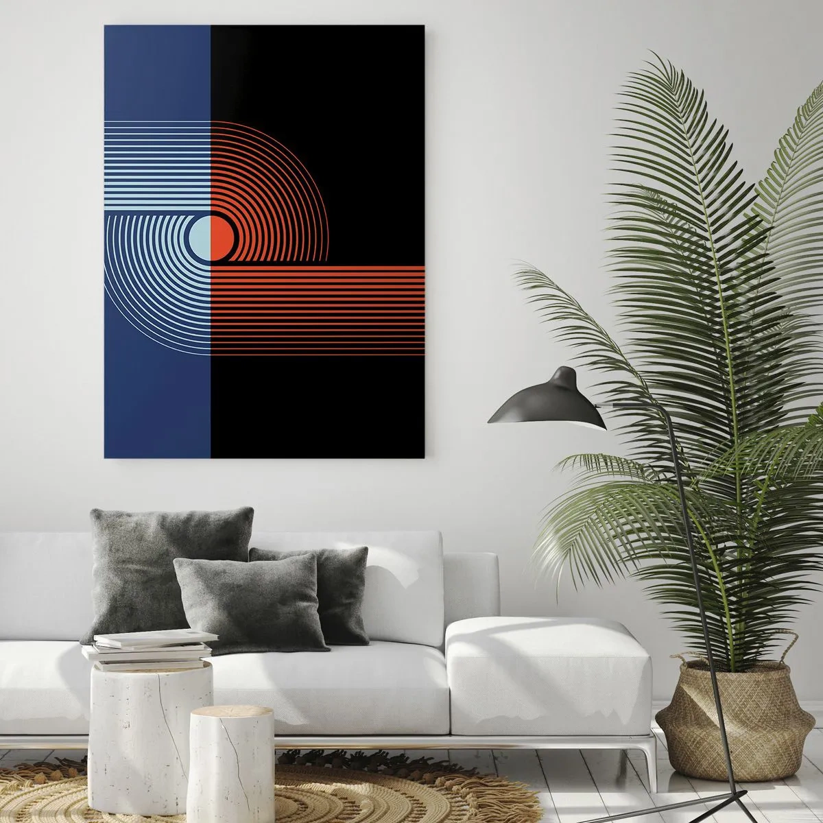 Tablou pe sticlă - Într-o îmbrăţişare geometrică - 50x70 cm