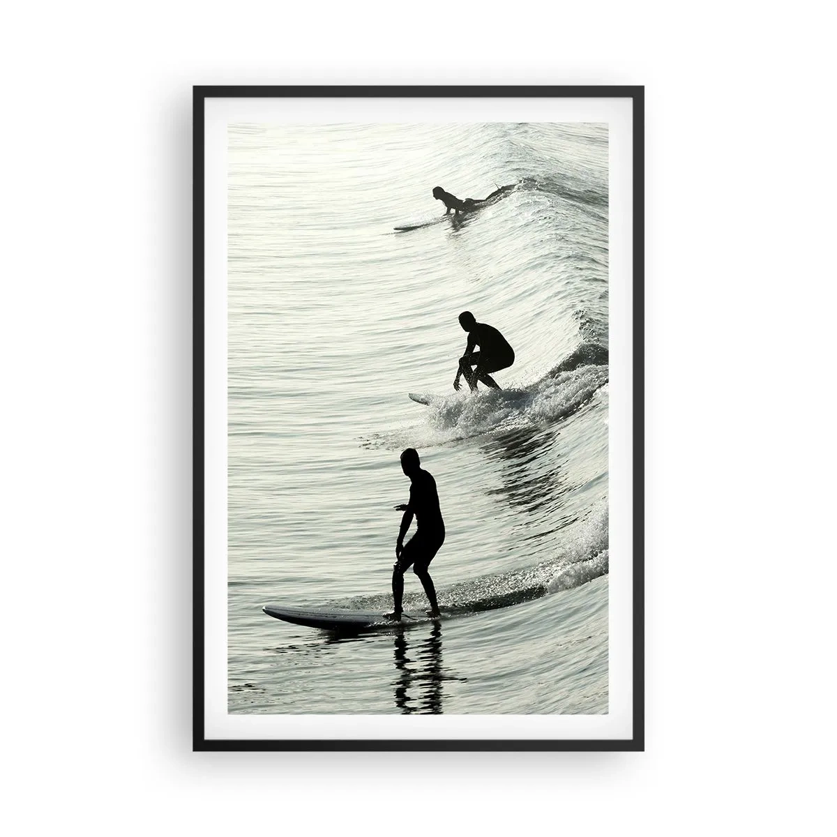 Poster în ramă neagră - Pentru a întâmpina valul - 61x91 cm