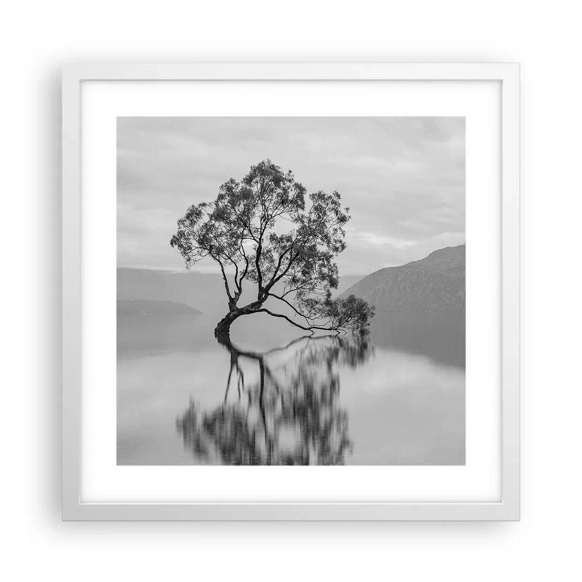 Poster în ramă albă - Există o țară - 40x40 cm