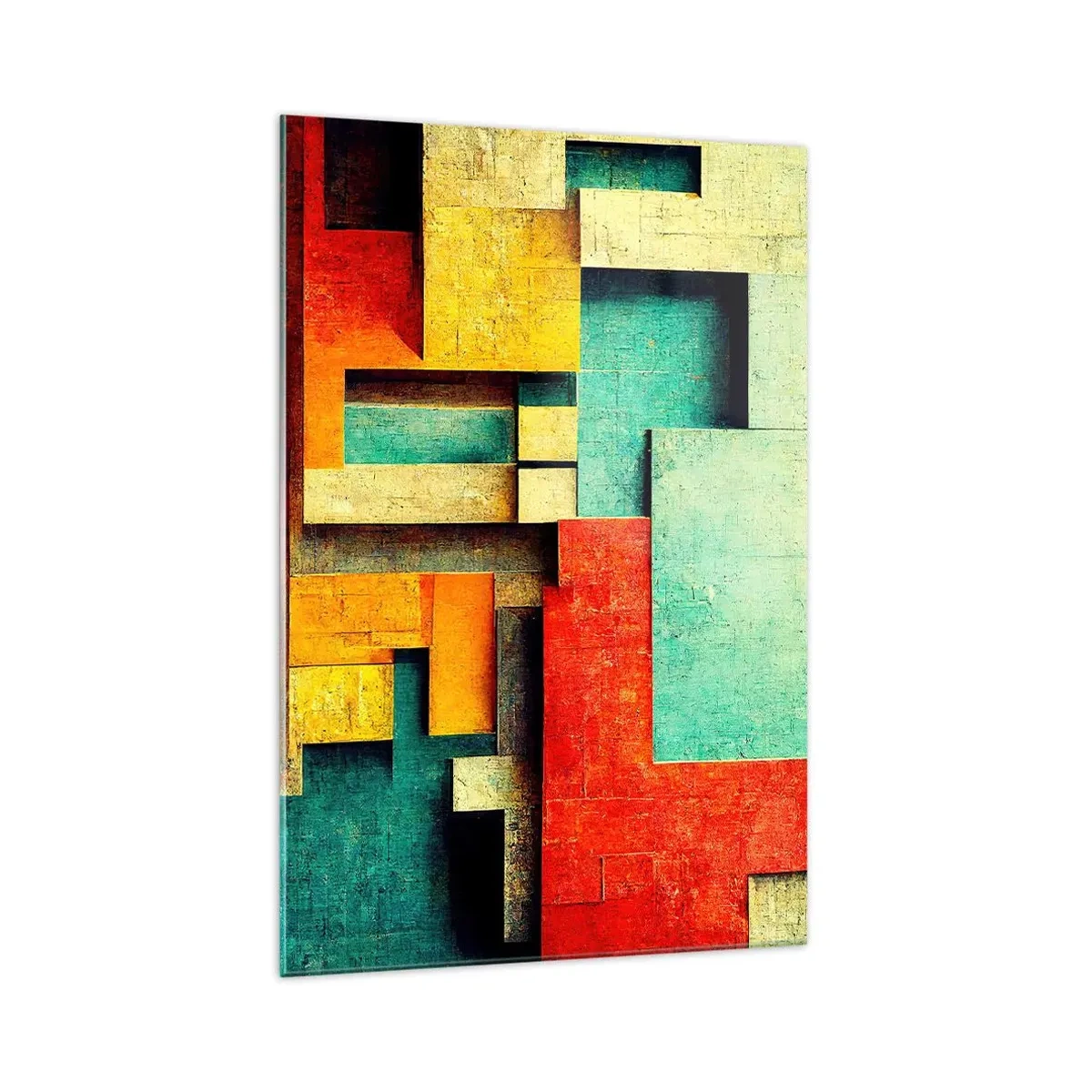 Tablou pe sticlă - Festival de unghiuri drepte - 70x100 cm