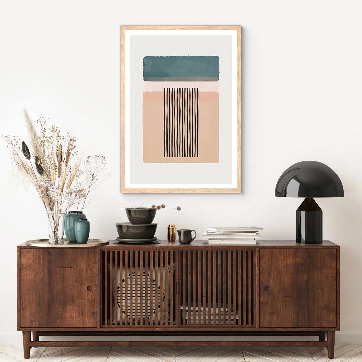 Poster în ramă de stejar deschis - Totul este în regulă - 50x70 cm
