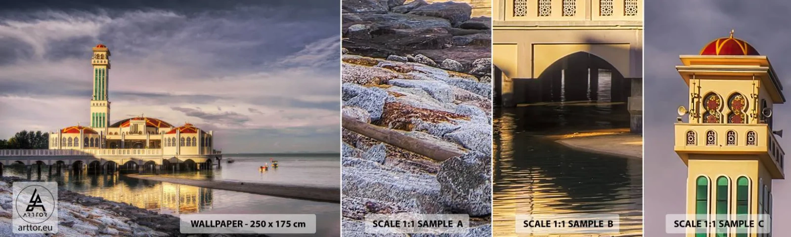 Mostră de Tapet Standard Eco - Un templu al naturii - Arhitectură, Malaezia, Peisaj - 100x30 cm