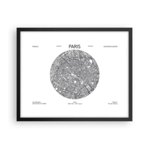 Poster în ramă neagră - Anatomia Parisului - 50x40 cm